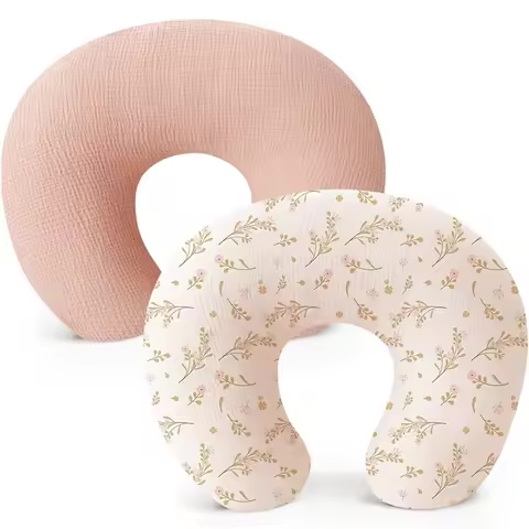Lot de 2 housses ultra-douces pour coussin d'allaitement